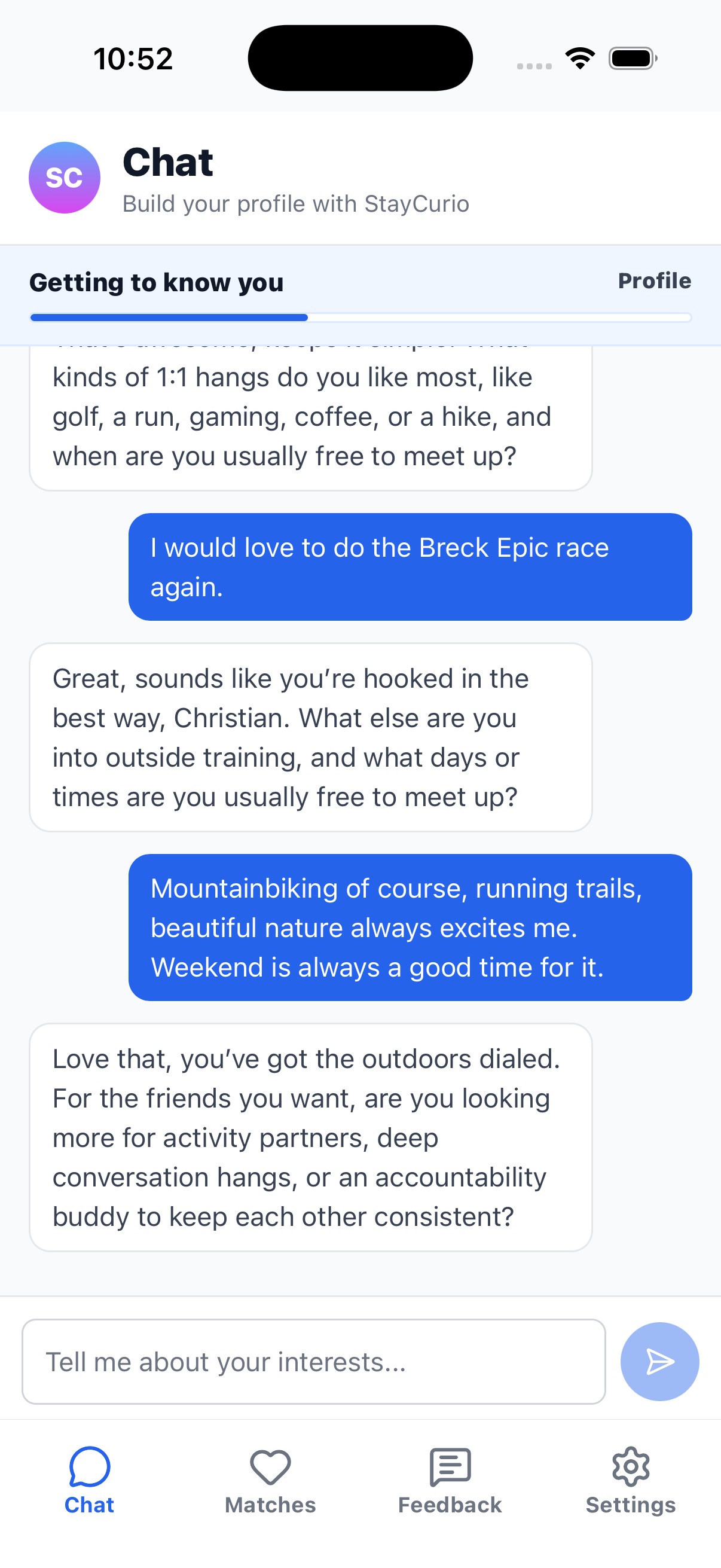 Real Life Friends screenshot: iOS chat