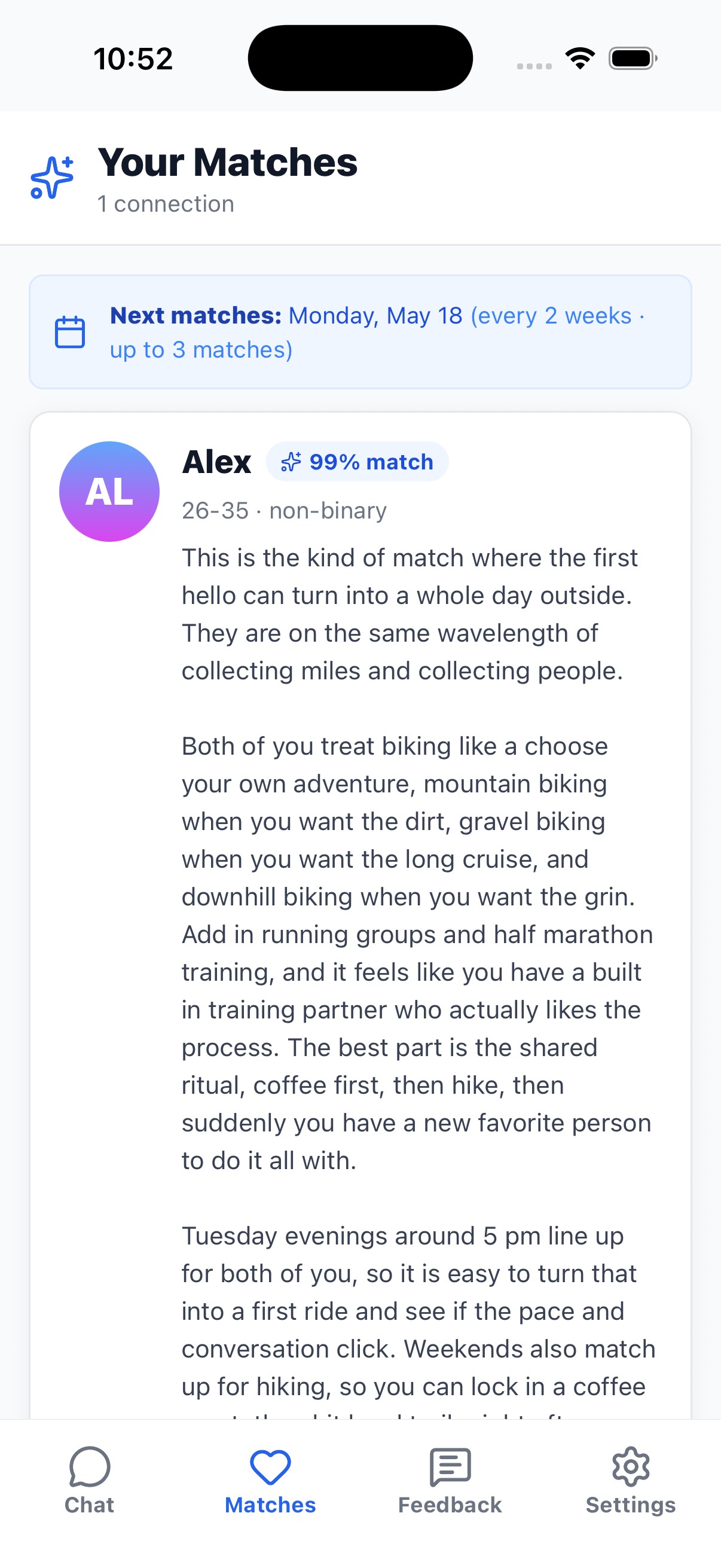 Real Life Friends screenshot: iOS matches