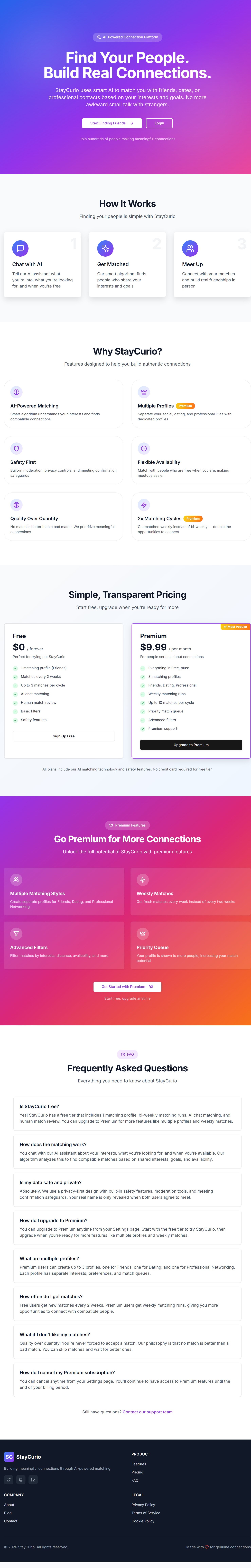 Real Life Friends screenshot: Original landing page