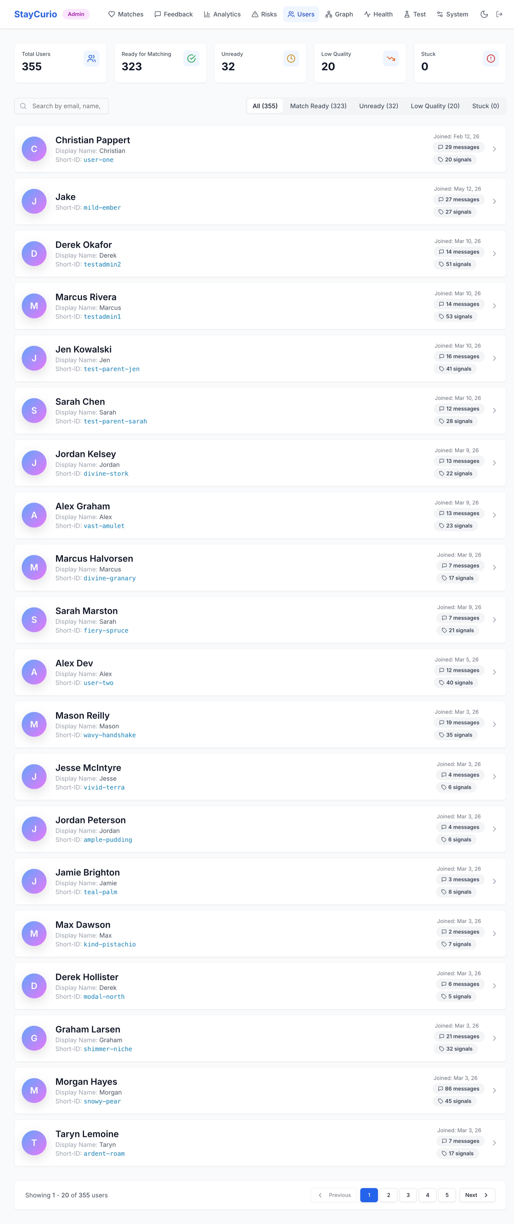 Real Life Friends screenshot: Users