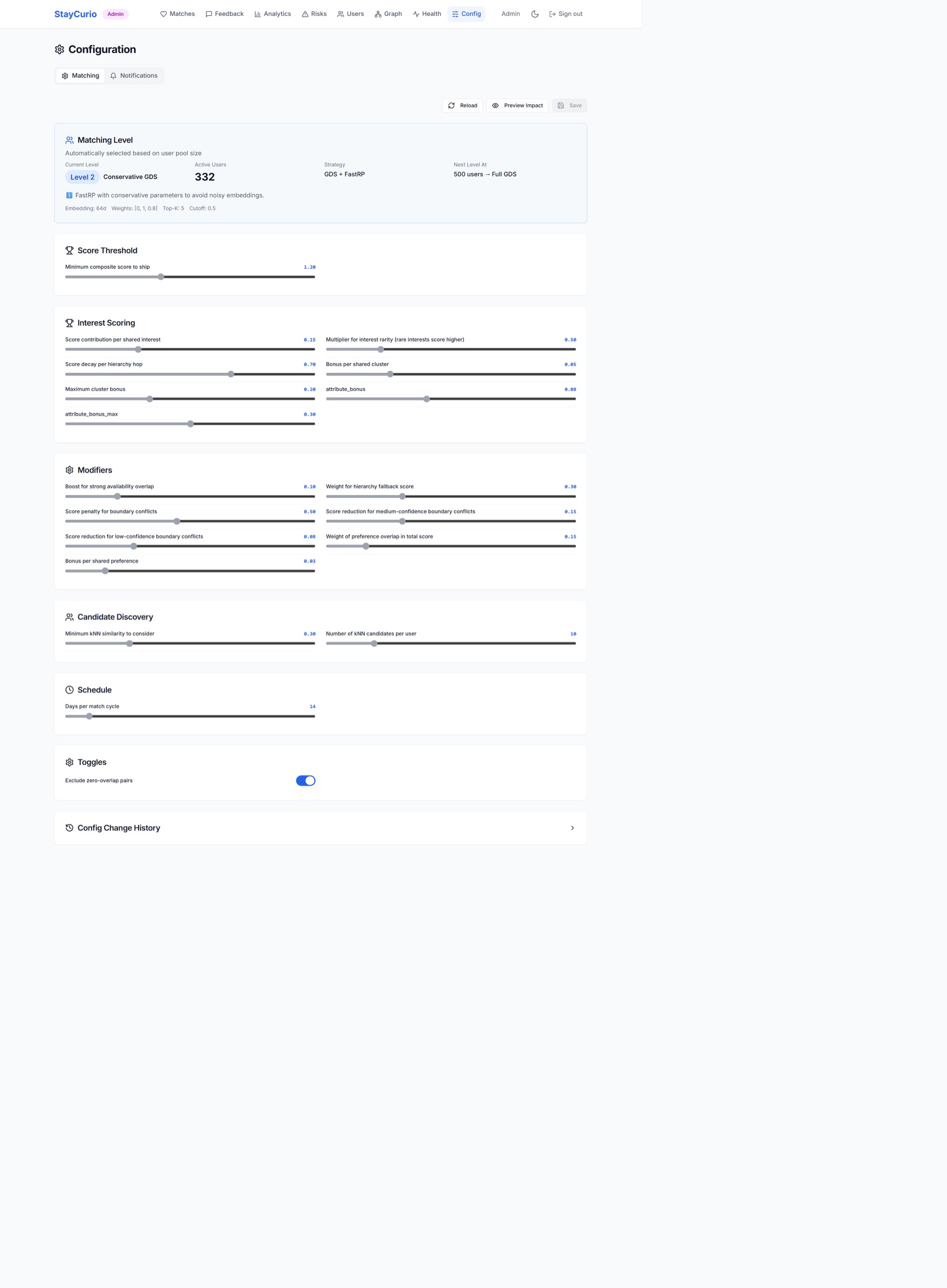 Real Life Friends screenshot: Scoring config