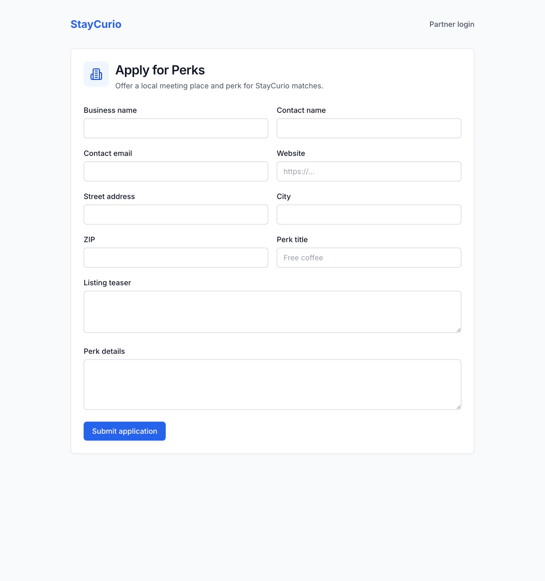 Real Life Friends screenshot: Partner portal application